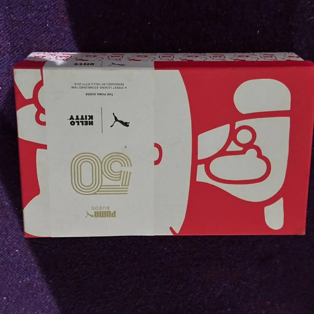 Puma x Hello Kitty Super Kawaii Red Suede Sneakers Womens 7.5 Almost Never Worn! - Picture 9 of 9